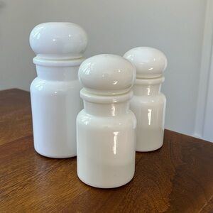 Vintage White Ceramic Jars Set